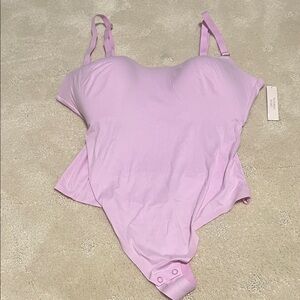 NWT Lavender Pale Pink Women's Bodysuit Top Supersoft XL
